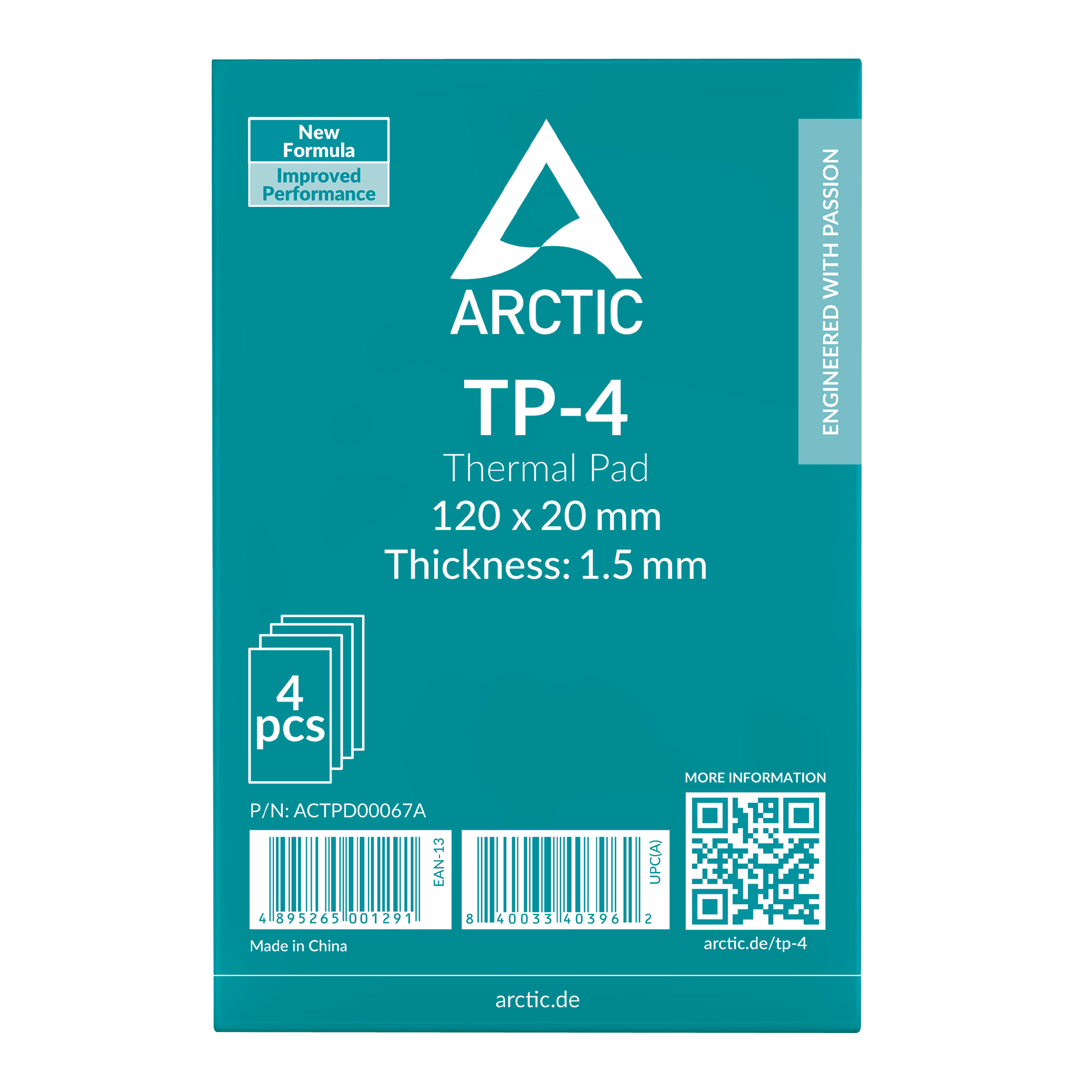 Термопроводящ пад ARCTIC TP-4 - 120x20x1.5 mm 4-Pack