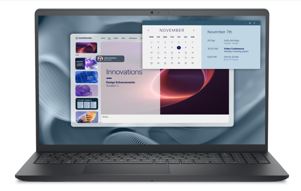 Лаптоп Dell Pro 15 Essential PV15250, Intel Core 3 100U (6 cores, on 8L PCB), 15.6" FHD (1920x1080) 120Hz WVA AG, 8GB, 1x8GB, DDR5, 4400MT/s, 512GB M.2 PCIe NVMe, Intel UHD Graphics, HD RGB cam, Wi-Fi 6, FPR, Bulgarian, Ubuntu, Carbon, 3Y PS