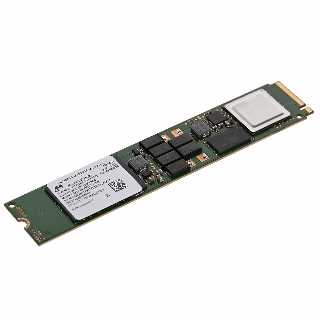 Диск SSD Micron 7450 PRO 1.92TB M.2 (22x110) NVMe PCI 4.0 MTFDKBG1T9TFR-1BC1ZABYYR (DWPD 1)