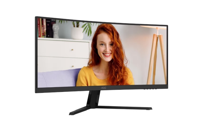 Монитор AOC CU34B3E, 34" Curved 1500R, VA, WLED, 3440x1440@120Hz, 4ms GtG, 1ms MPRT, 300cd m/2, 3500:1, 50M:1 DCR, Adaptive Sync, FlickerFree, Low Blue Mode, Tilt, HDMI, DP