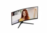 Монитор AOC CU34B3E, 34" Curved 1500R, VA, WLED, 3440x1440@120Hz, 4ms GtG, 1ms MPRT, 300cd m/2, 3500:1, 50M:1 DCR, Adaptive Sync, FlickerFree, Low Blue Mode, Tilt, HDMI, DP