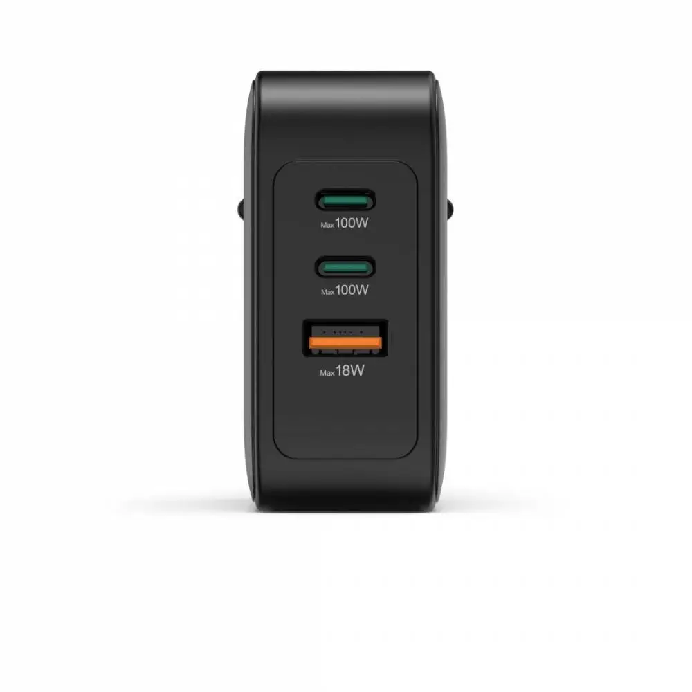 HAMA Бързо зарядно GaN, 2x USB-C, 1x USB-A, PD, 100 W, черно