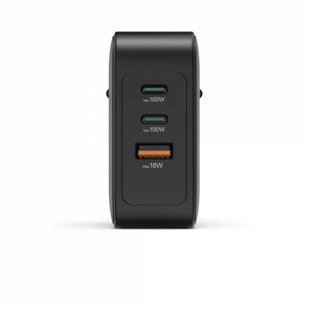 HAMA Бързо зарядно GaN, 2x USB-C, 1x USB-A, PD, 100 W, черно