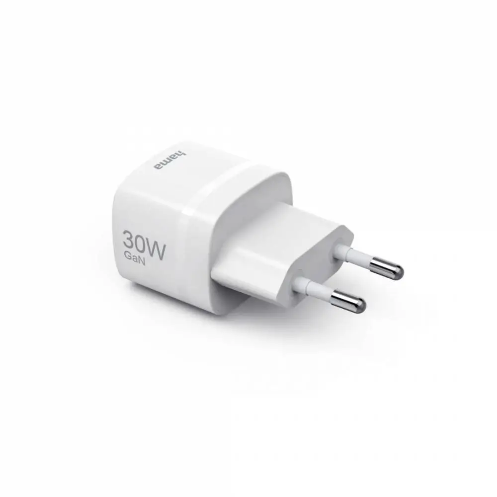 HAMA Зарядно устройство, 30 W, GaN, USB-C, PD/Qualcomm®, Zero Standby, бяло