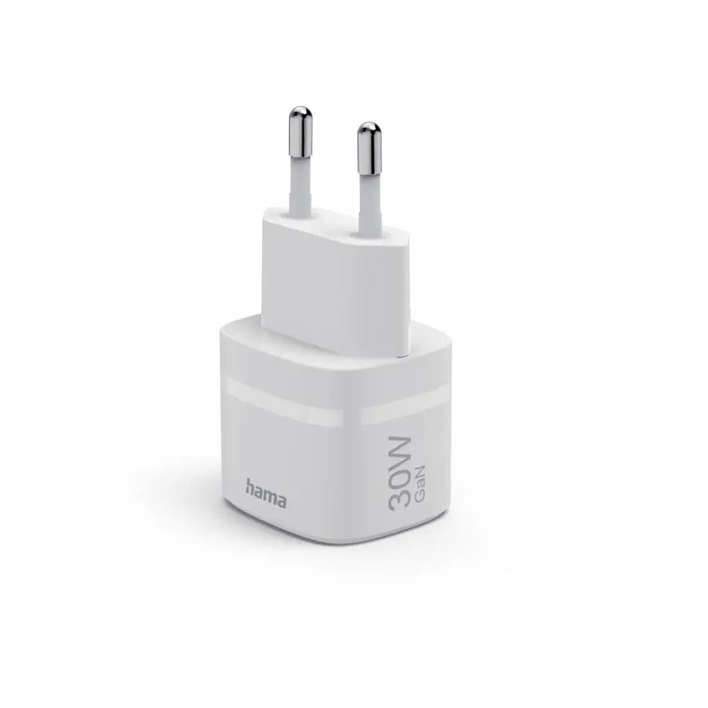 HAMA Зарядно устройство, 30 W, GaN, USB-C, PD/Qualcomm®, Zero Standby, бяло