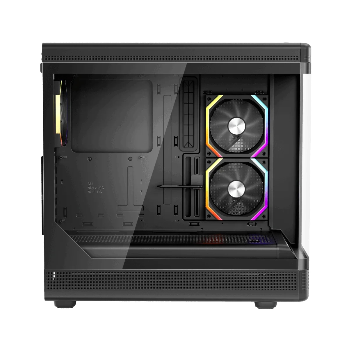 1stPlayer кутия Case ATX - PB8 Black - 3 x 120 mm A-RGB fans included, USB-C
