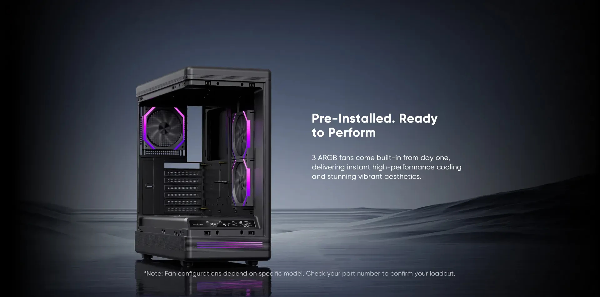 1stPlayer кутия Case ATX - PB8 Black - 3 x 120 mm A-RGB fans included, USB-C