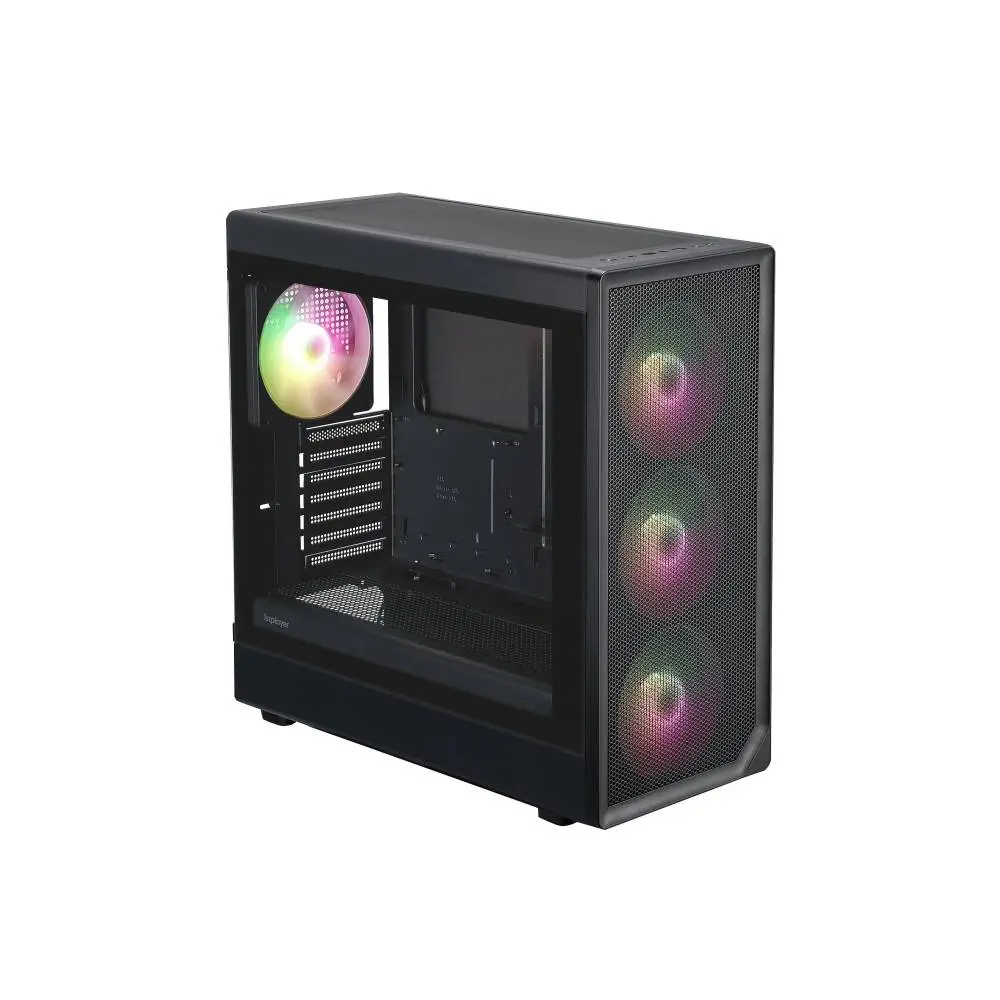1stPlayer кутия Case ATX - AU8 Black - 4 x 140 mm A-RGB fans included, USB-C