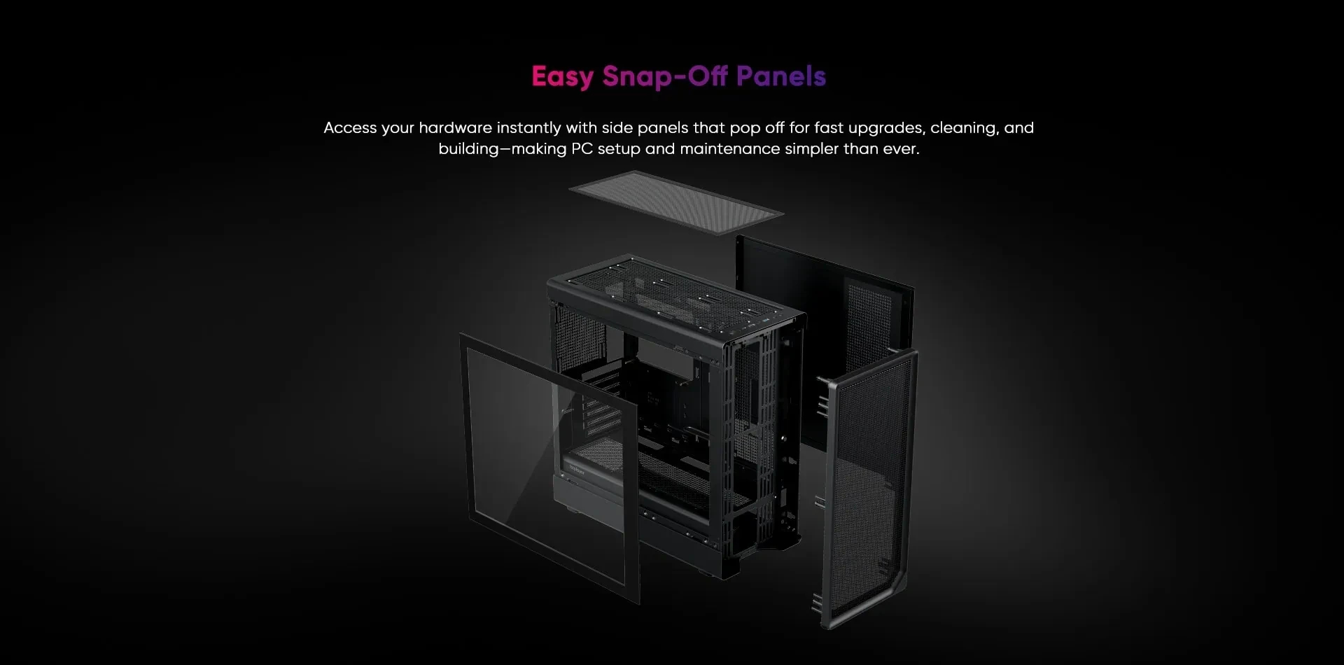 1stPlayer кутия Case ATX - AU8 Black - 4 x 140 mm A-RGB fans included, USB-C