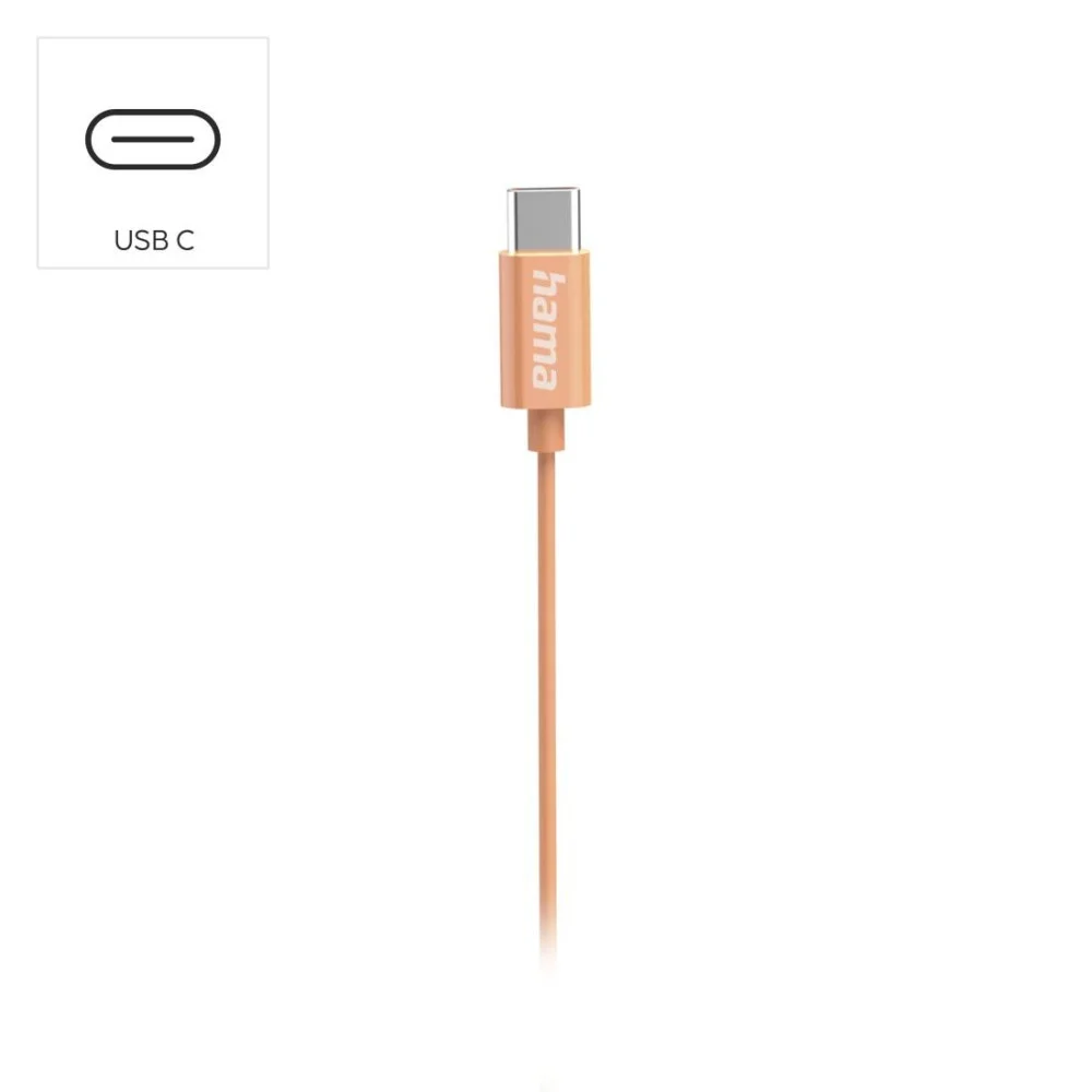 HAMA Слушалки “Curly”, USB-C, микрофон, оранжев