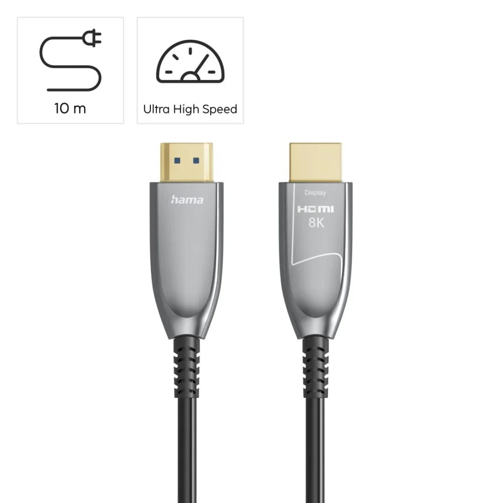 HAMA Оптичен HDMI кабел, ултра високоскоростен, AOC, сертифициран, 8K, алуминий, 10 м