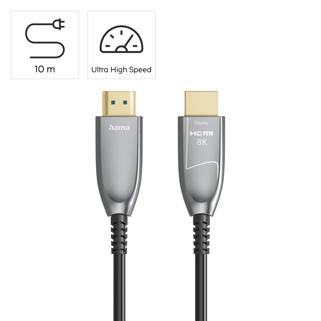 HAMA Оптичен HDMI кабел, ултра високоскоростен, AOC, сертифициран, 8K, алуминий, 10 м
