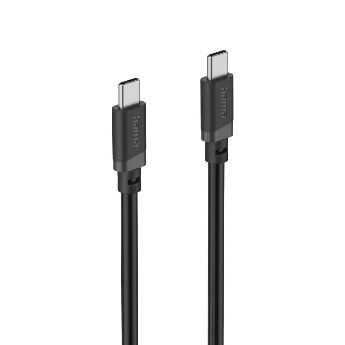 Cabl HAMA USB-C - USB-C, 60W, 2 m, negru