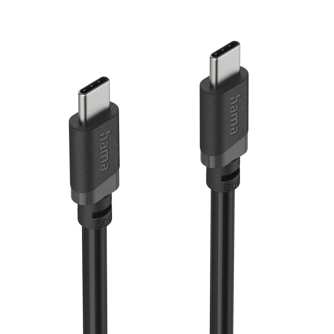 Cabl HAMA USB-C - USB-C, 60W, 2 m, negru