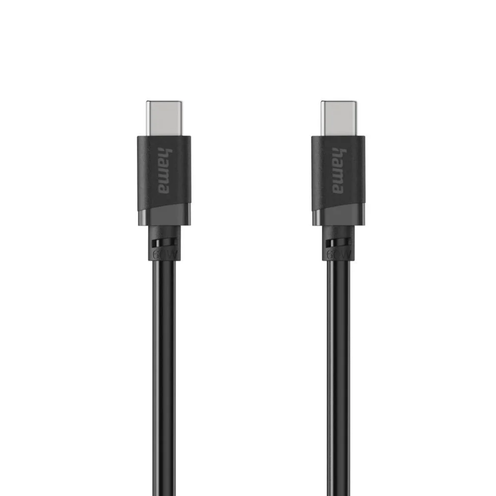 Cabl HAMA USB-C - USB-C, 60W, 2 m, negru