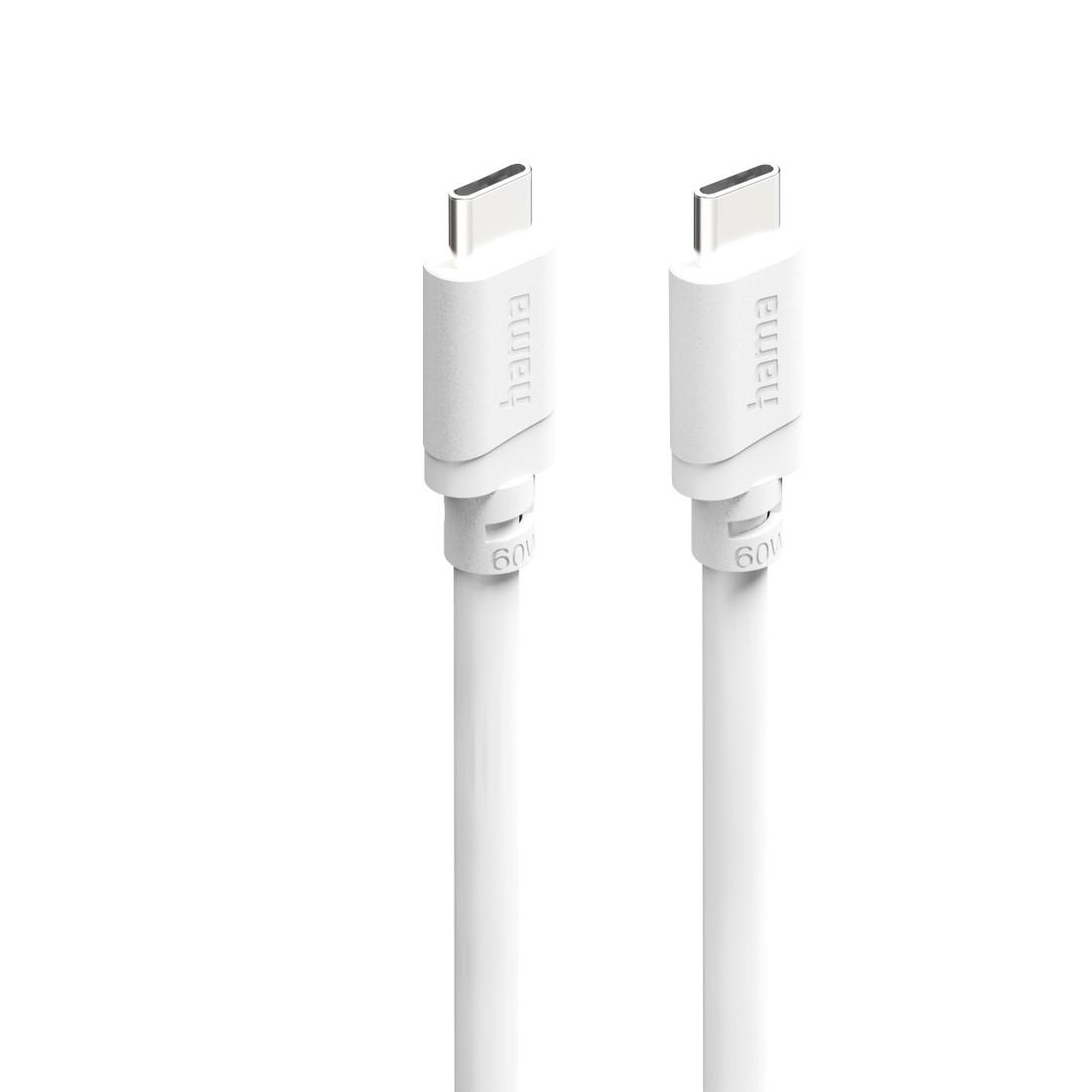 Cabl HAMA USB-C - USB-C, 60W, 2 m, alb
