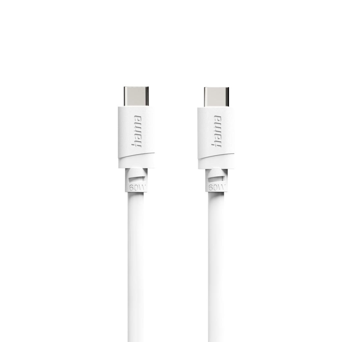 Cabl HAMA USB-C - USB-C, 60W, 2 m, alb