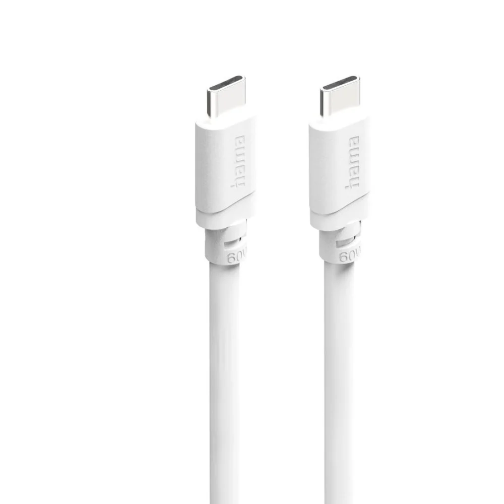 Cabl HAMA USB-C - USB-C, 60W, 2 m, alb
