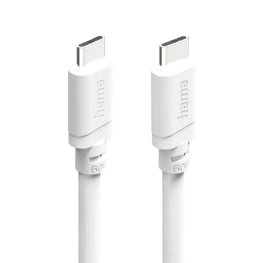 Cabl HAMA USB-C - USB-C, 60W, 2 m, alb