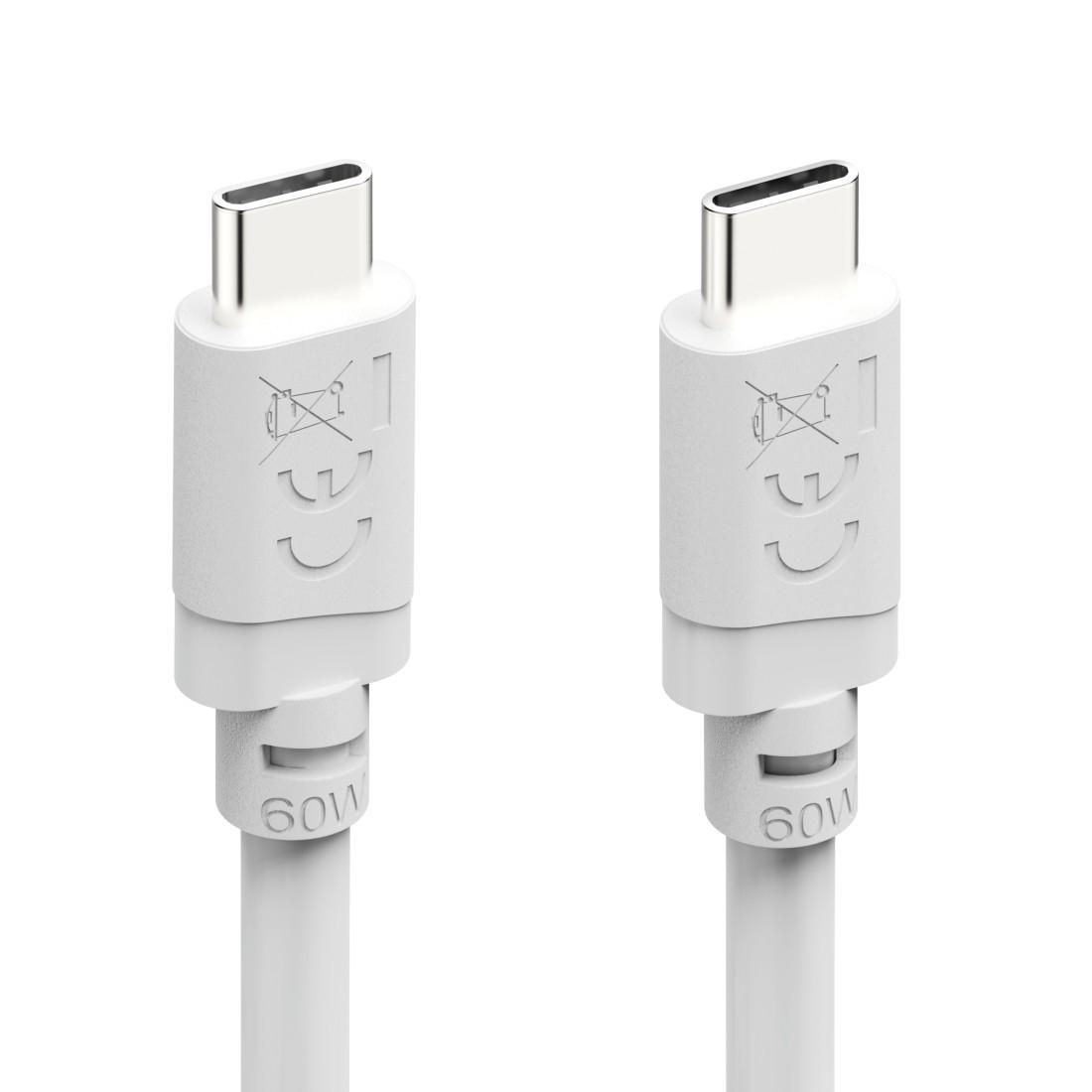 Cabl HAMA USB-C - USB-C, 60W, 2 m, alb