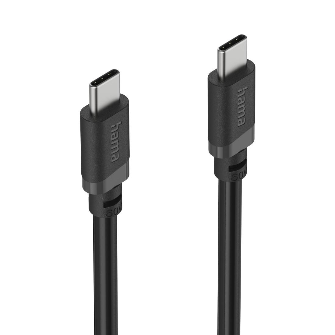 Cabl HAMA USB-C - USB-C, 60W, 0.5 m, negru