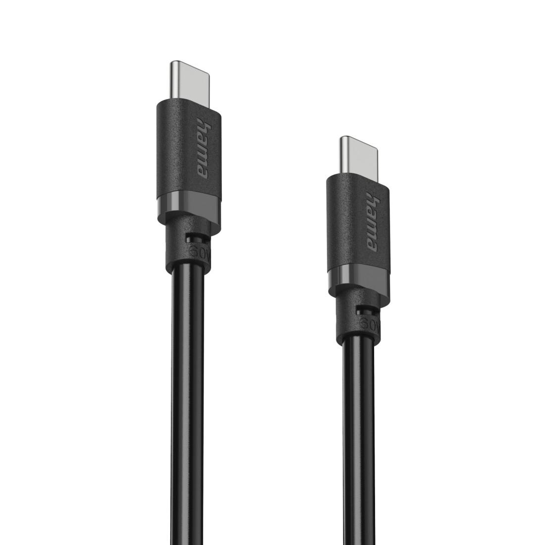Cabl HAMA USB-C - USB-C, 60W, 0.5 m, negru
