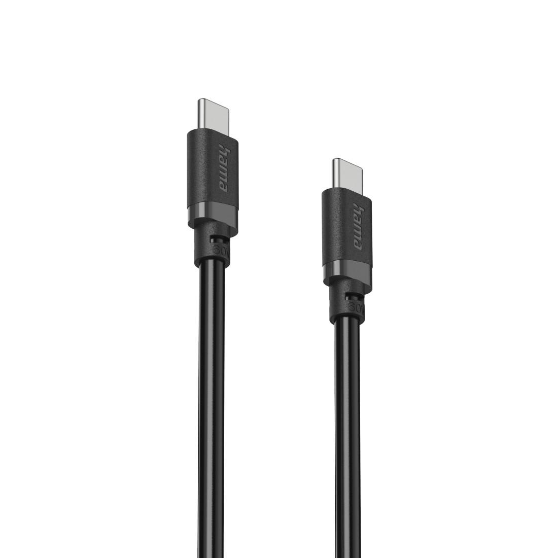 Cabl HAMA USB-C - USB-C, 60W, 0.5 m, negru