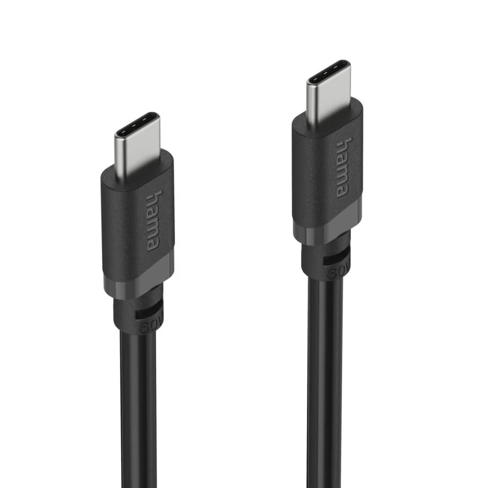 Cabl HAMA USB-C - USB-C, 60W, 0.5 m, negru