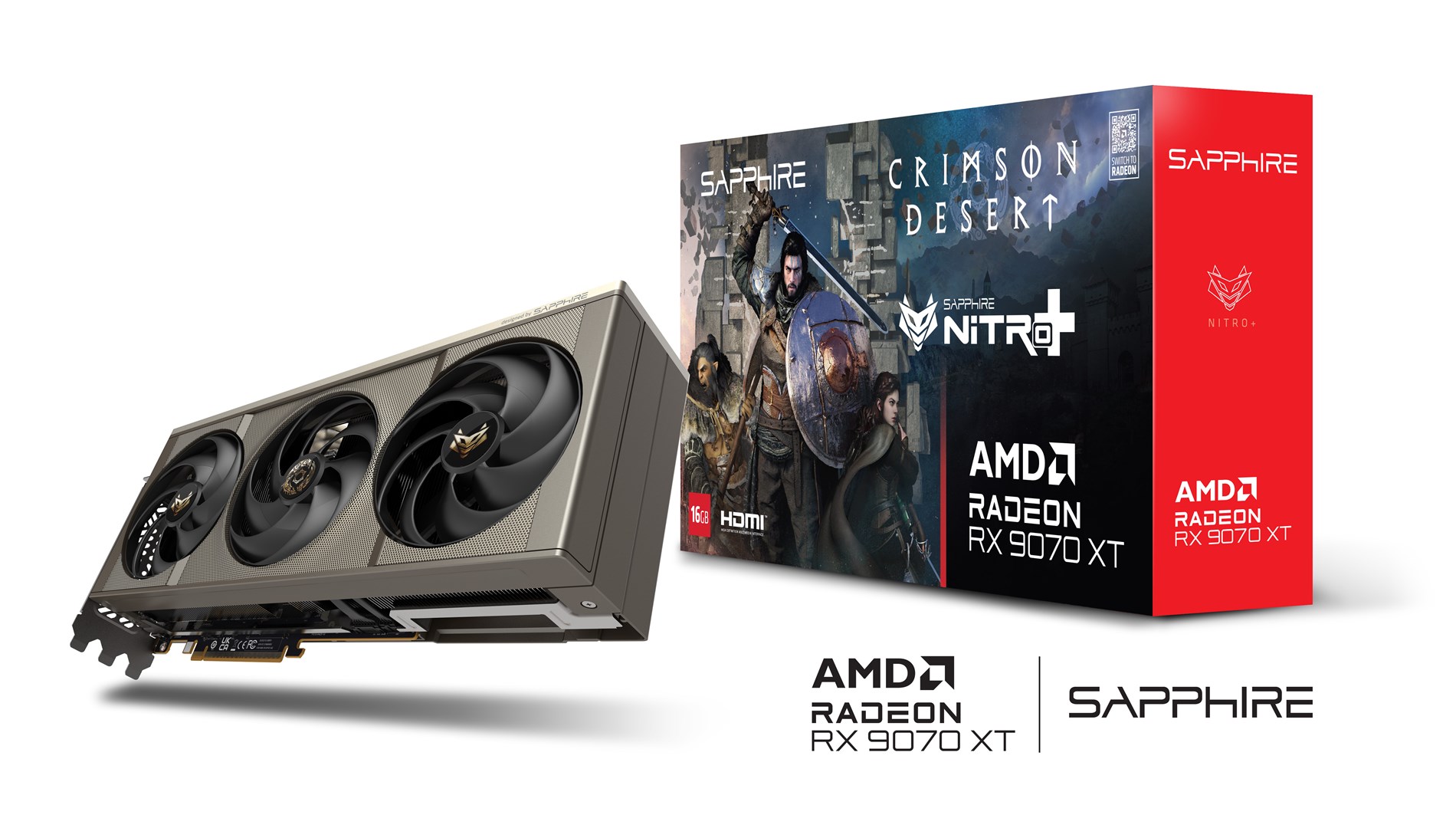 Видео карта AMD Radeon RX 9070 XT OC Sapphire NITRO+ Crimson Desert Edition 16 GB GDDR6