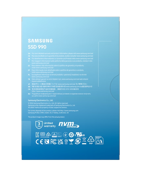 Диск SSD Samsung SSD 990 1TB M.2 2280 PCIe 4.0 NVMe M.2 V-NAND - MZ-V9V1T0BW