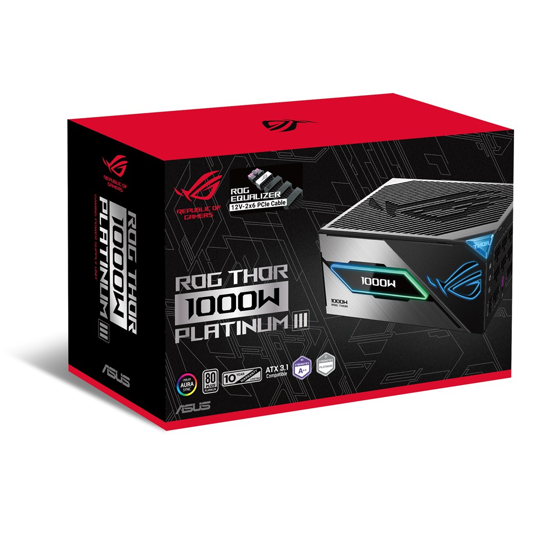 Захранване ASUS ROG THOR 1000W 1000P3-GAMING-E 20+4 pin ATX ATX Black