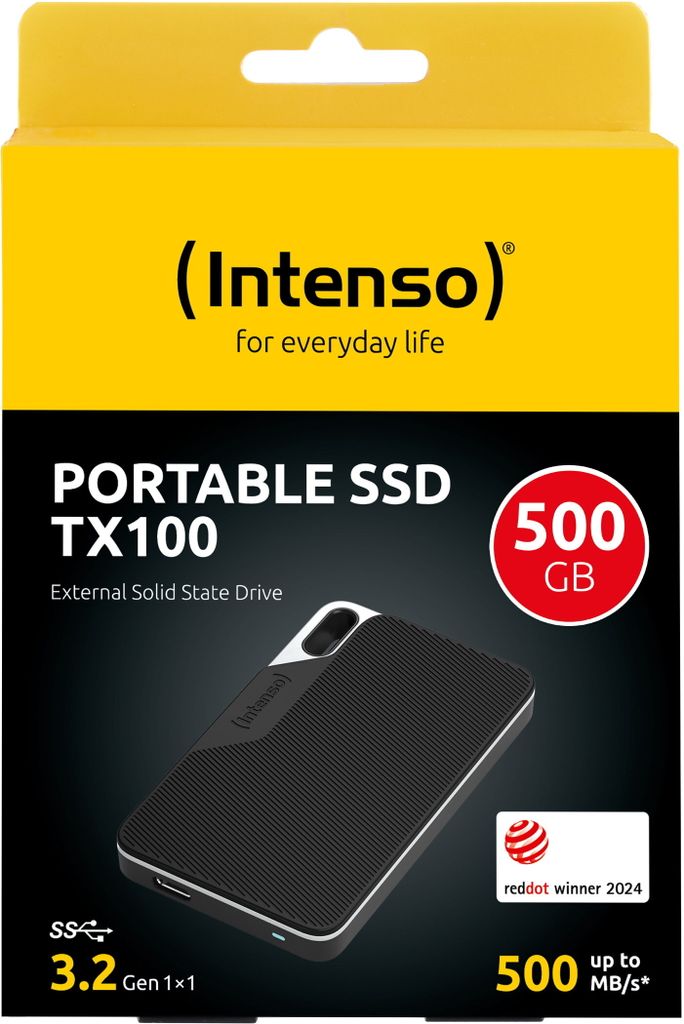 Външен диск SSD Intenso TX100 1,8" 500GB USB 3.2 Black ext - 3826451