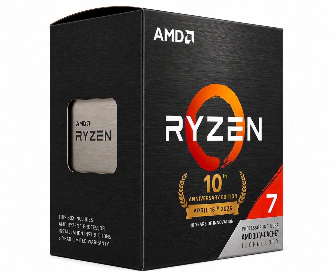 Prozessor AMD Ryzen 7 5800X3D 10 Jahre Jubiläumsedition AM4 inkl. Carbice Ice Pad - 100-100000651POF