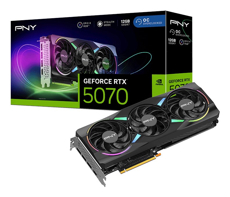 Видео Карта PNY GeForce RTX 5070 EPIC-X RGB OC NVIDIA 12 GB GDDR7