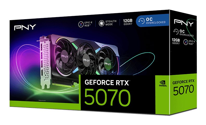 Видео Карта PNY GeForce RTX 5070 EPIC-X RGB OC NVIDIA 12 GB GDDR7