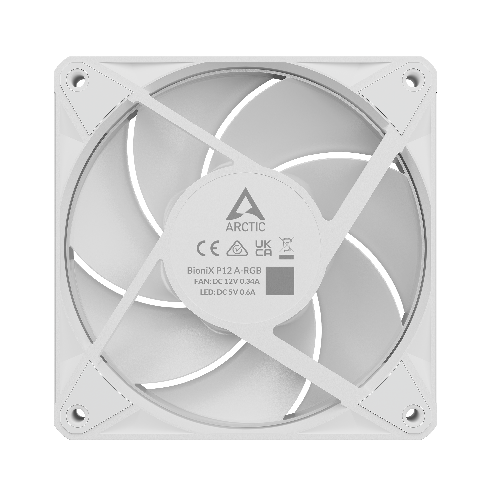 Вентилатор ARCTIC BioniX P12 A-RGB PWM 120mm Daisy Chain - Бял