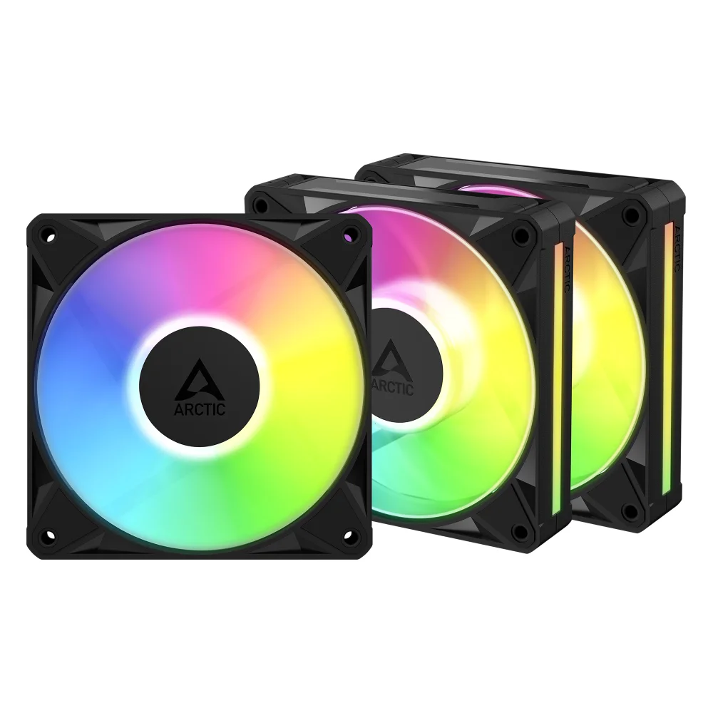 Комплект вентилатори ARCTIC BioniX P12 A-RGB PWM 120mm Daisy Chain - Черен