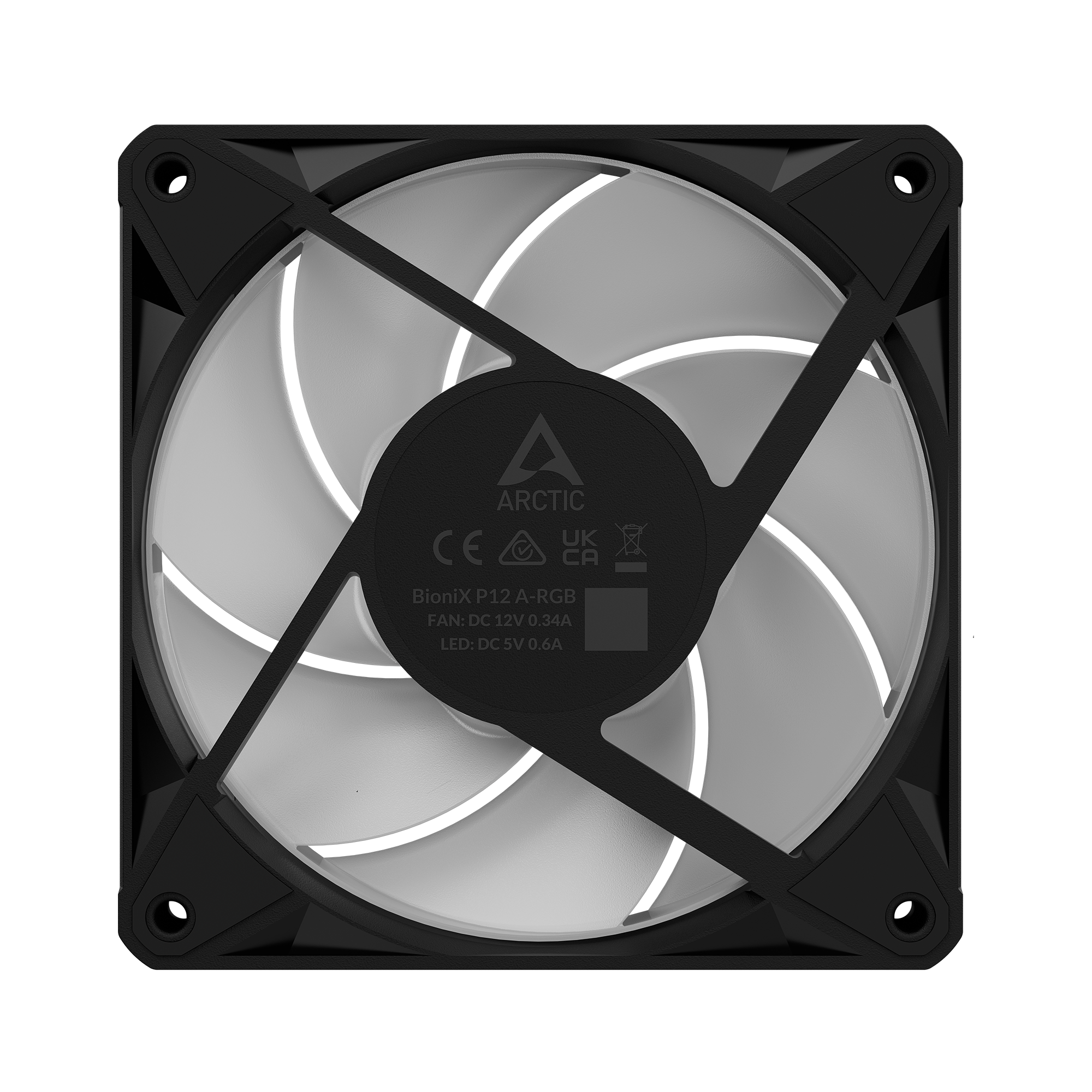 Комплект вентилатори ARCTIC BioniX P12 A-RGB PWM 120mm Daisy Chain - Черен