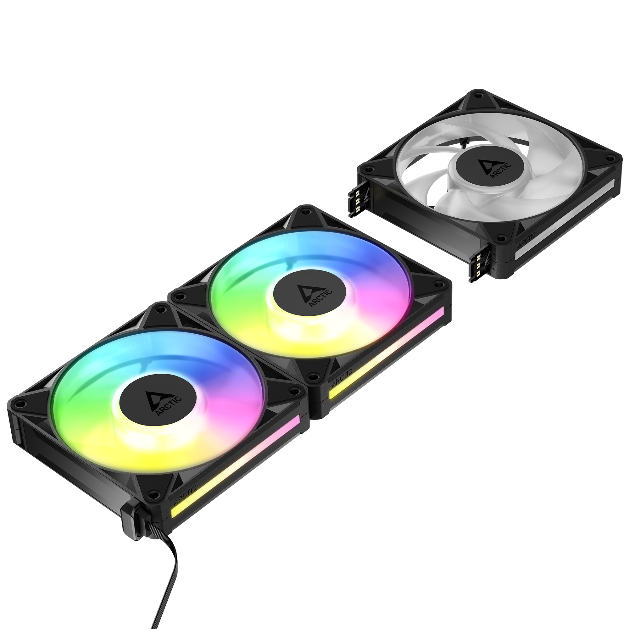 Комплект вентилатори ARCTIC BioniX P14 A-RGB PWM 140mm Daisy Chain - Черен