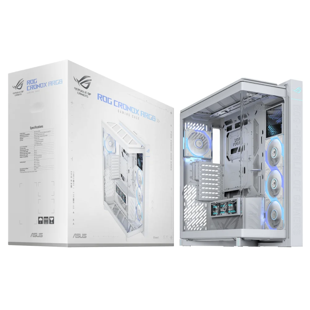Кутия ASUS ROG CRONOX ARGB E-ATX Mid-Tower - White