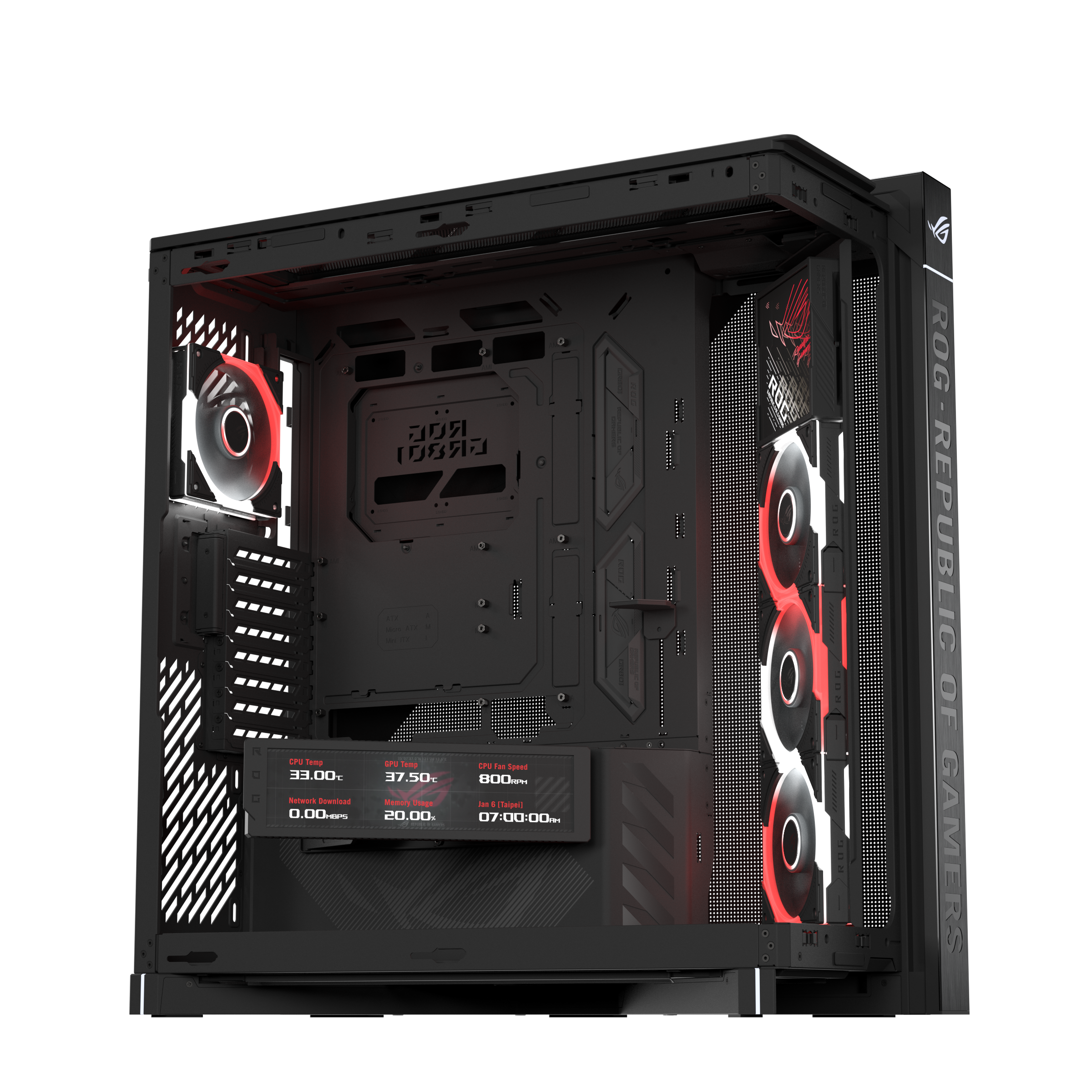 Кутия ASUS ROG CRONOX ARGB E-ATX Mid-Tower - Black