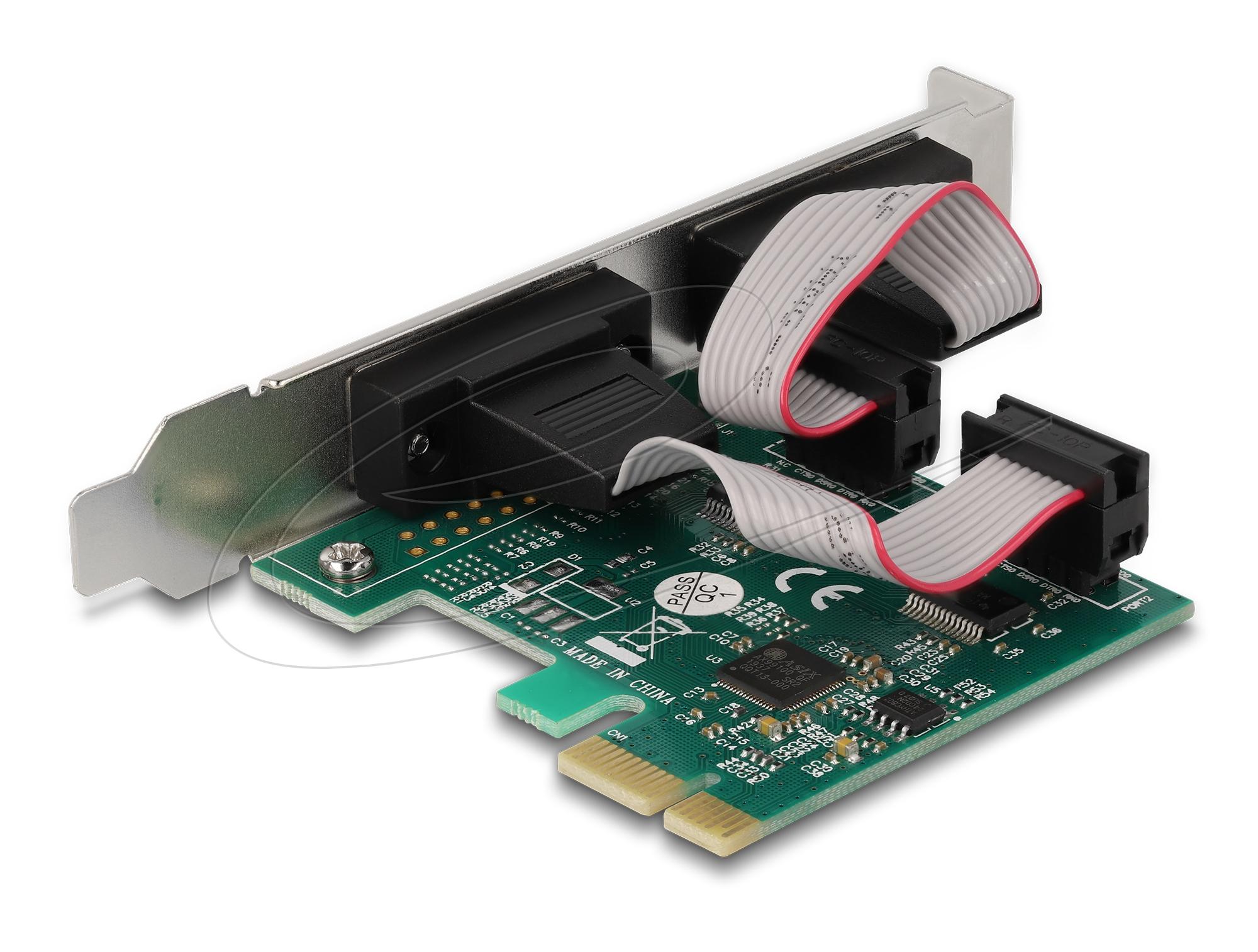 Delock PCI Express х 1 карта към 2 x сериен порт RS-232 мъжки, Low Profile