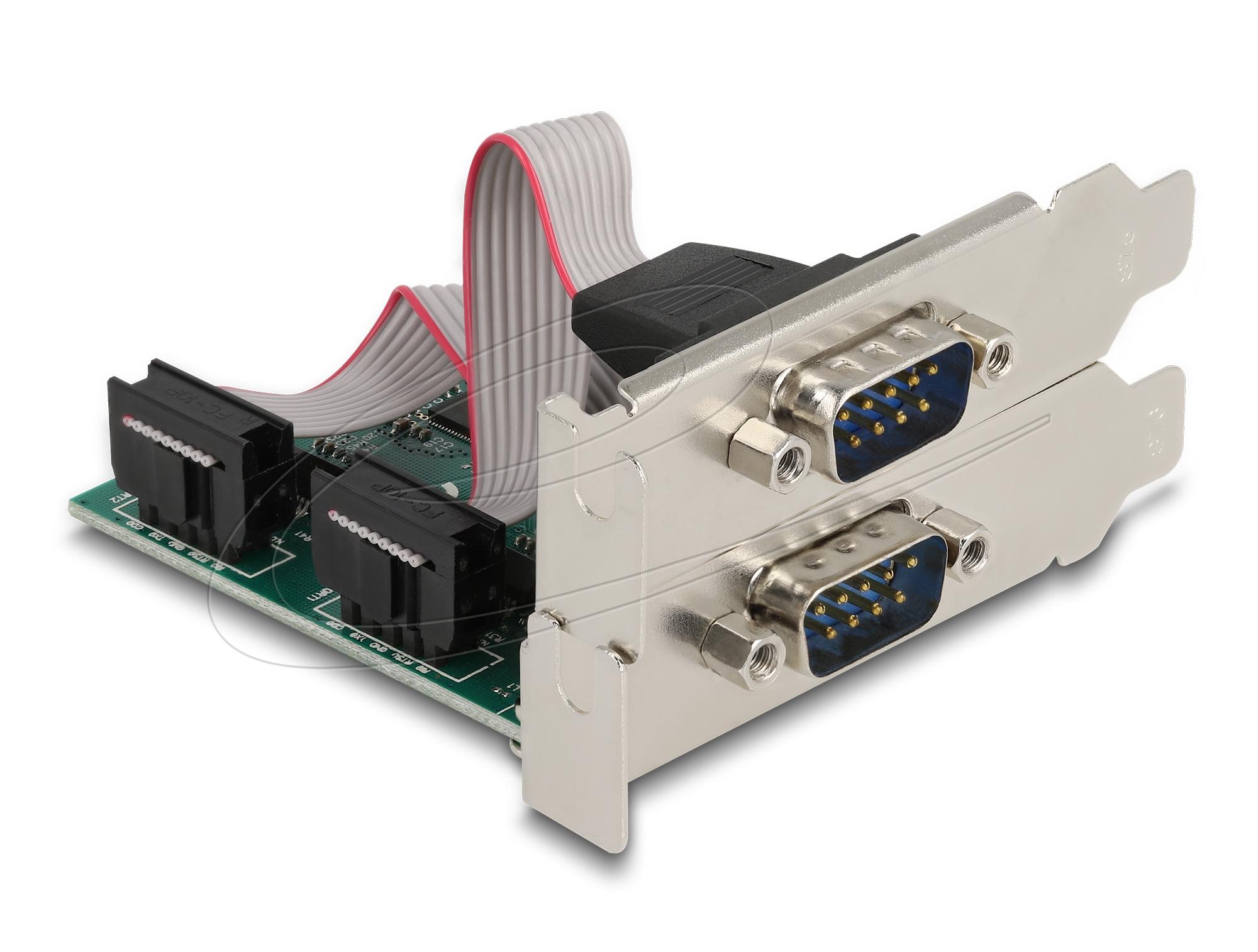 Delock PCI Express х 1 карта към 2 x сериен порт RS-232 мъжки, Low Profile