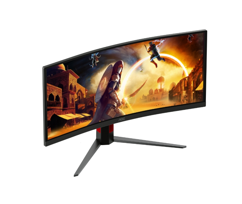 Монитор AOC CU34G4CA, 34" Curved 1500R, Fast VA, WLED, 3440x1440, 180Hz, 1ms GtG, 0.5ms MPRT, Adaptive Sync, 5Wx2, Tilt, Swivel, 2xHDMI, DP, USB hub