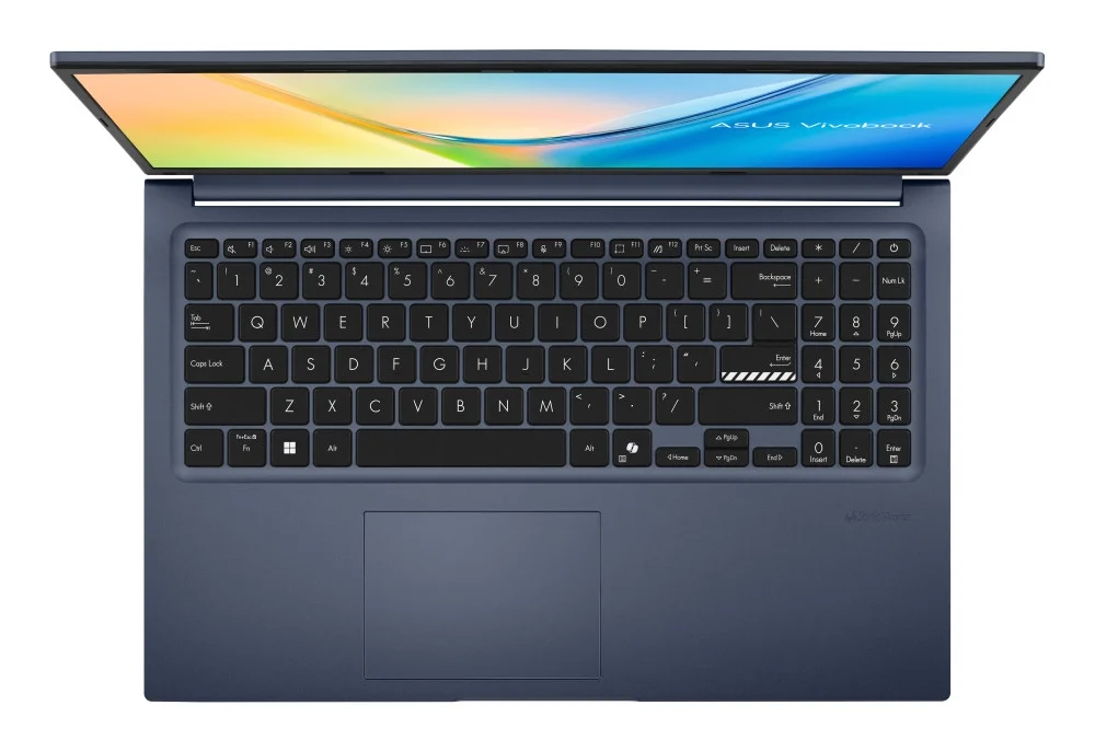 Лаптоп Asus Vivobook M1502XA-BQ015NA, AMD Ryzen 9 7940HS 4.0GHz, 15.6 "FHD(1920X1080) 16:9,16GB DDR5 (8 GB on BD),512 GB SSD,Backlit Keyboard , NO OS, Quiet Blue, no adapter - 90NB19L1-M001Z0