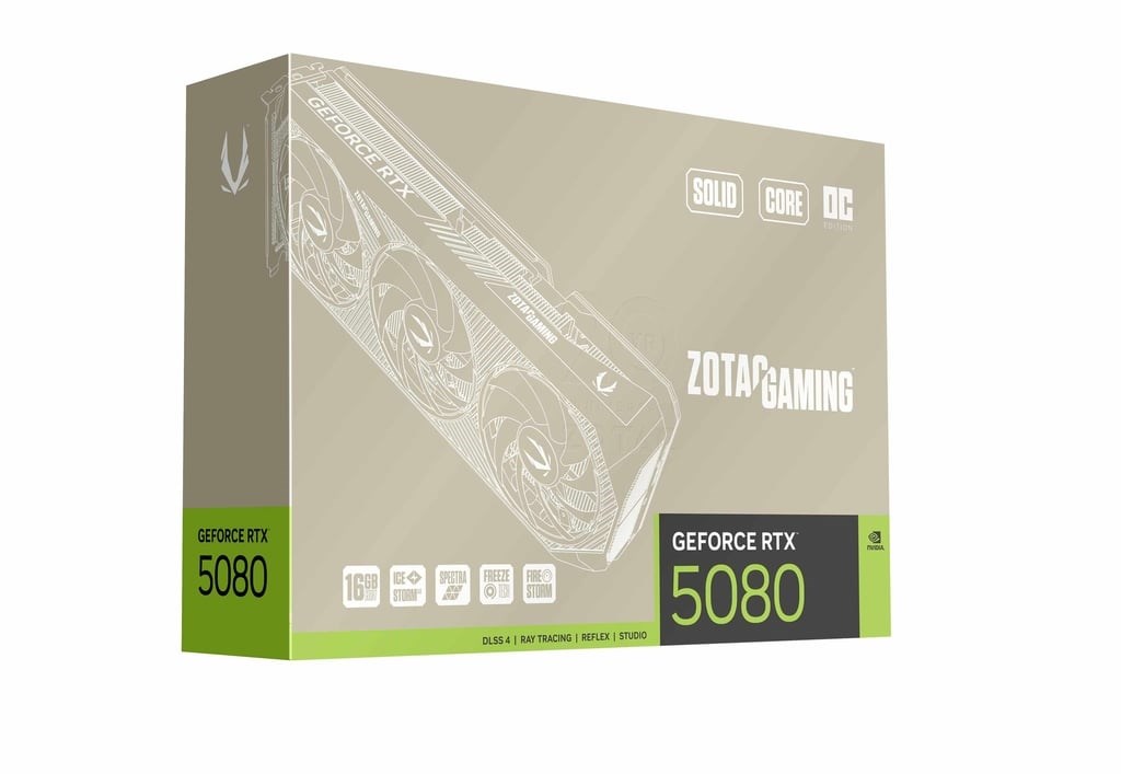 Видео карта ZOTAC GAMING GeForce RTX 5080 SOLID Core OC 20th Anniversary Edition 16GB - ZT-B50800J2S-10P