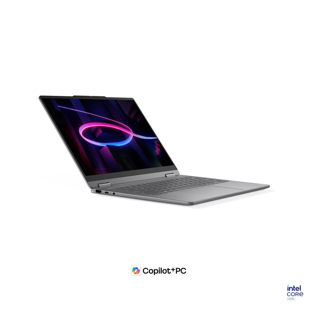 Лаптоп LENOVO Yoga 7 2-in-1 14IPH11, Intel Core Ultra 7 355, 32GB Soldered LPDDR5X-7467, 1TB SSD M.2 2242, Intel Graphics, 14" 2.8K WQXGA+ (2880x1800) OLED, Glass, Touch, Luna Grey - 83TC0023BM