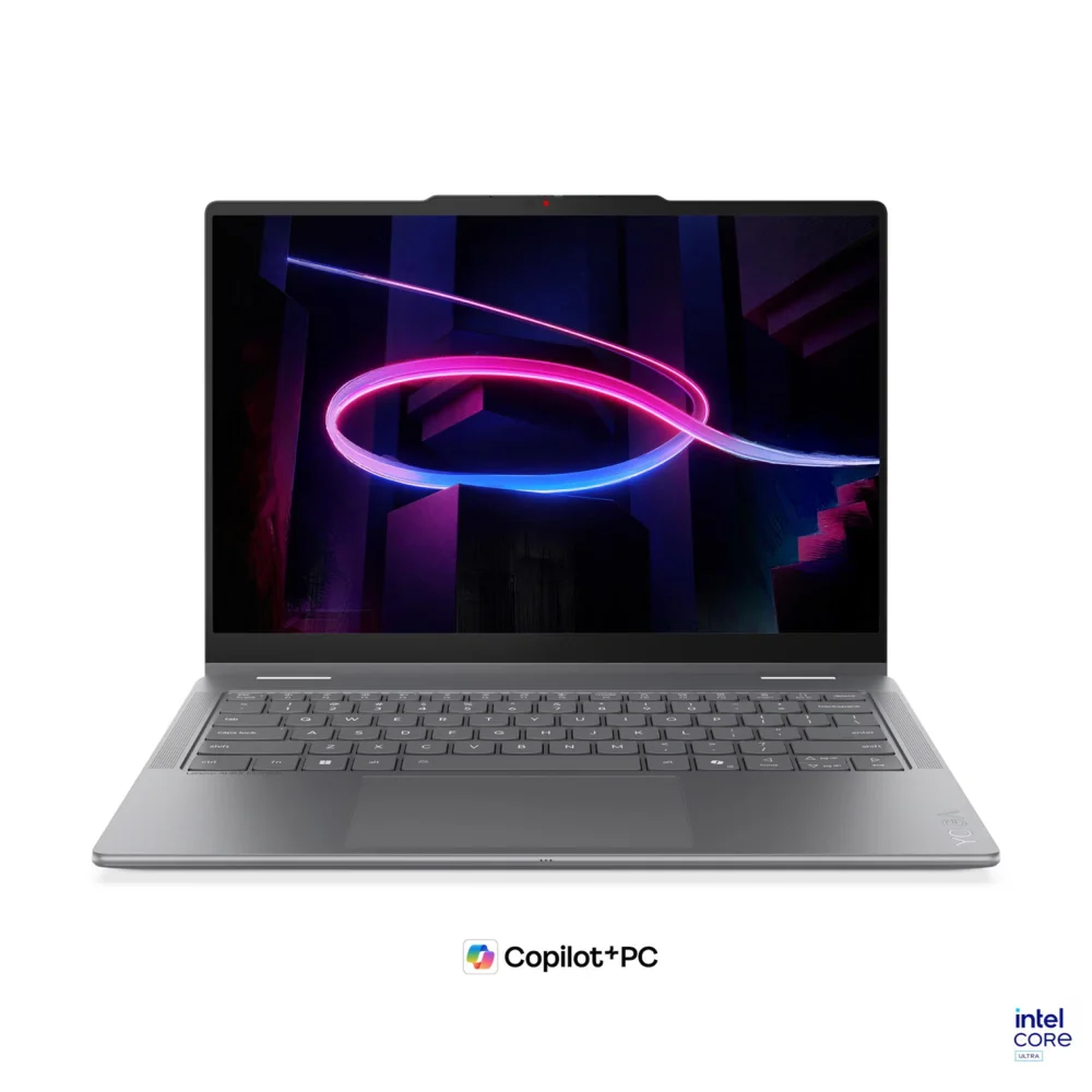 Лаптоп LENOVO Yoga 7 2-in-1 14IPH11, Intel Core Ultra 7 355, 32GB Soldered LPDDR5X-7467, 1TB SSD M.2 2242, Intel Graphics, 14" 2.8K WQXGA+ (2880x1800) OLED, Glass, Touch, Luna Grey - 83TC0023BM