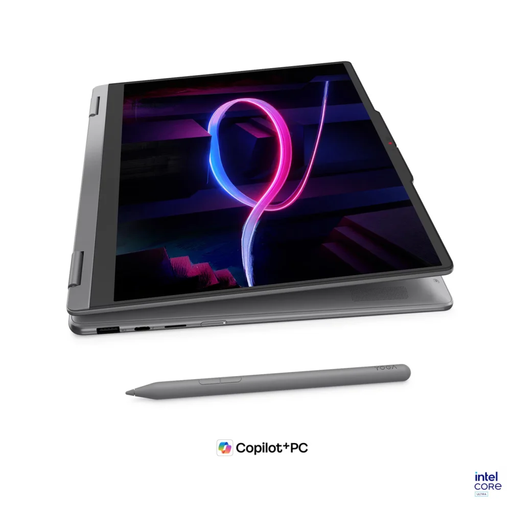 Лаптоп LENOVO Yoga 7 2-in-1 14IPH11, Intel Core Ultra 7 355, 32GB Soldered LPDDR5X-7467, 1TB SSD M.2 2242, Intel Graphics, 14" 2.8K WQXGA+ (2880x1800) OLED, Glass, Touch, Luna Grey - 83TC0023BM