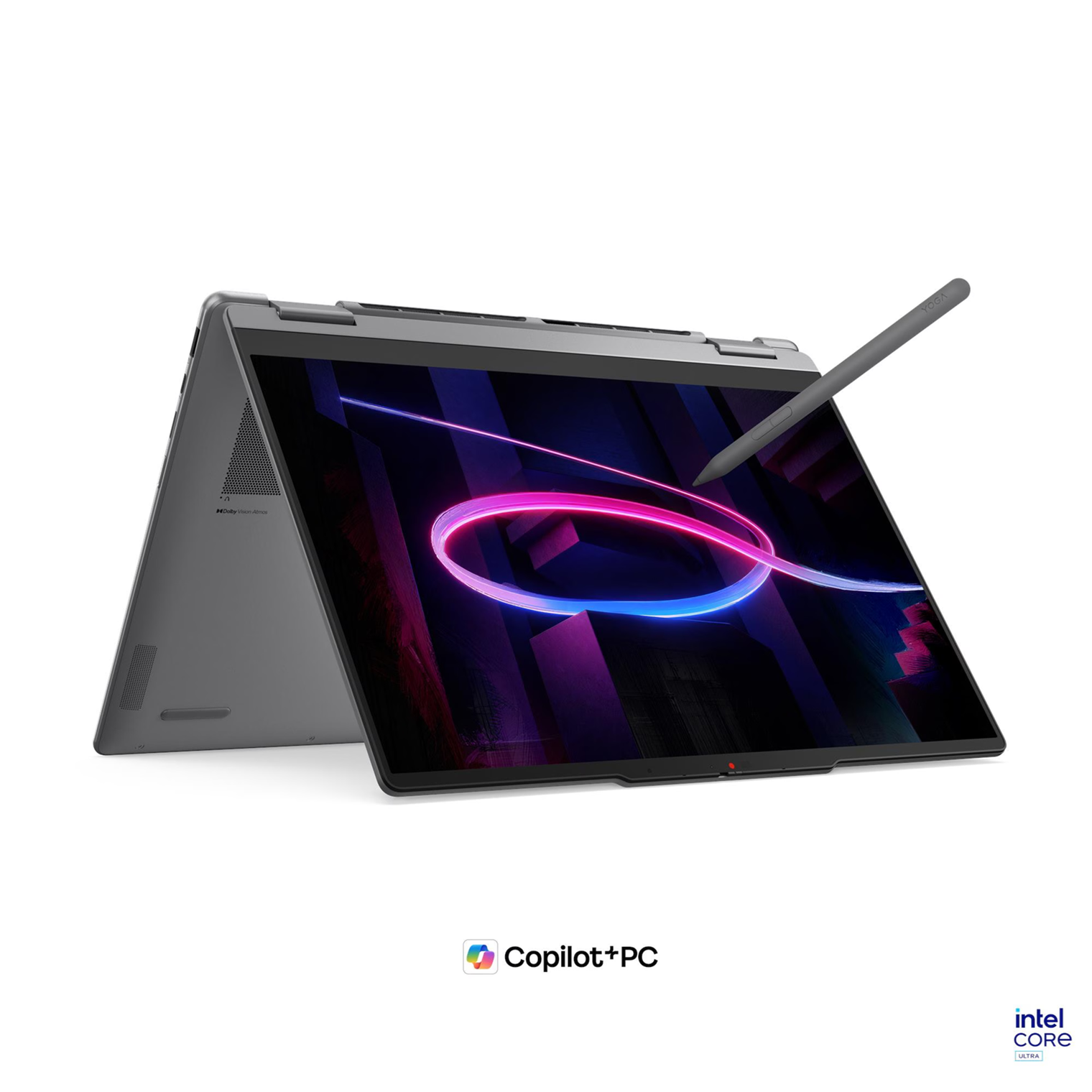 Лаптоп Lenovo Yoga 7 2-in-1 14IPH11, Intel Core Ultra 5 325, 24GB Soldered LPDDR5X-7467, 1TB SSD M.2 2242, Intel Graphics, 14" 2.8K WQXGA+ (2880x1800) OLED, 120Hz, HDR, Glass, Touch, X-Rite, Luna Grey - 83TC0022BM